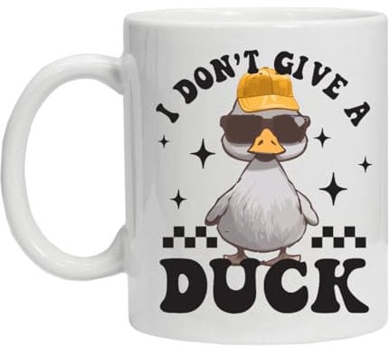 Novelty Mug Funny Quote 'I Don't Give A Duck' Comes Boxed Makes A Quacker of A Gift Christmas Birthday, Secret Santa Or Any Occasion