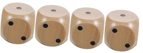 Alasum 4 Stück große Würfel taschenspiele Pocket Game Gry planszowe holzsteckspiel Ludo brettspiel dice Set Holzwürfel Lustige Würfel Spiel Würfel Spielwürfel aus Holz Würfel für Spiel