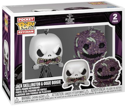 Funko Pop! Keychain: The Nightmare Before Christmas 2pk - Jack Skellington/Oogie - TNBC - Neuartiger Schlüsselanhänger - Vinyl-Minifigur Zum Sammeln - Strumpffüller - Geschenkidee - Movies Fans
