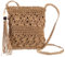 Qianyu Strohtasche Damen Stroh Umhängetasche Vintage Strandtasche mit Henkelhandtasche für den Sommer Zopf Kleine Quadratische Handtasche Boho Beach Handtasche Tasche für Damenreisen und Urlaub