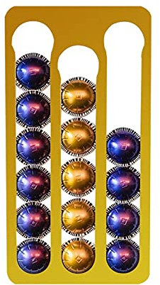Multicolor Wall Mounted Coffee Pod Storage Rack Aluminum Mirror Plated Capsule Organizer for Nespresso & Keurig Pods Stylish Metal Coffee Capsule Holder