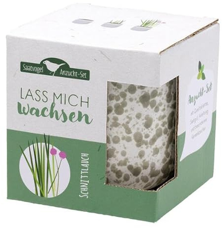 Lass mich wachsen - Schnittlauch: Saatvogel Anzucht-Set im Becher (Gemeinsamzeit statt Krimskrams)
