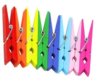 Lot de 200 petites pinces à linge en bois - Petites mini pinces à linge en bois - Pour photos, suspensions pour photos, bricolage, décoration (2,5 x 0,3 cm, couleurs mélangées)