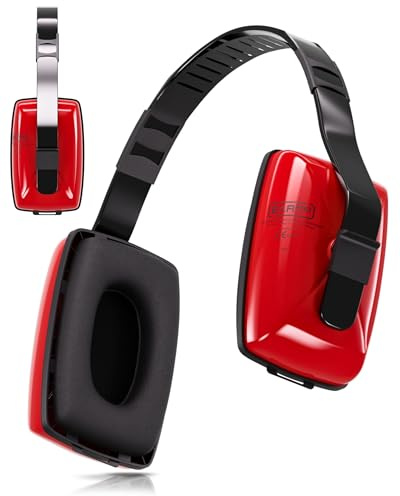 Kapselgehörschutz 29dB Rot – Gehörschutz Arbeit | Lärmschutz Kopfhörer Erwachsene, Ear Muffs für Baustelle & Handwerk