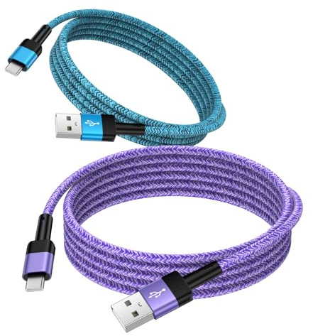 USB A to USB C Braided Charging Cable,2Pack Fast Charge&Data Sync Cord for Apple CarPlay and Android Auto,iPhone 17 17e 16 15 Pro Max,i Pad,Samsung S26 ULTRA,Google Pixel,Durable Nylon Woven,0.9+1.83m