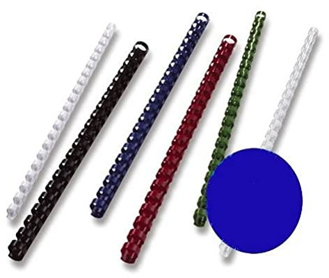 GBC estamper /-relieuse pour spirales de reliure en plastique 21 anneaux-format a4 6 mm-bleu-lot de 100
