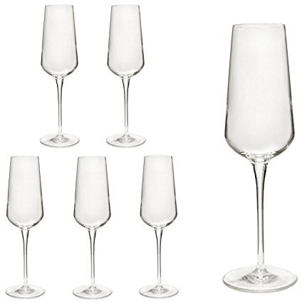 Bormioli - Set di 6 calici da champagne, flute da champagne, in cristallo di prima qualità, migliore resistenza alla rottura, design filigranato