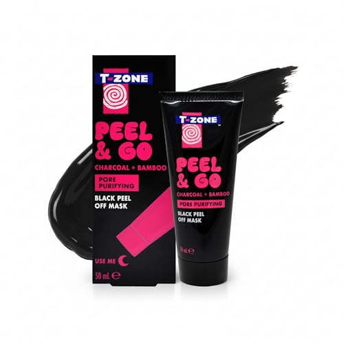 T-Zone Peel & Go Charcoal & Bamboo Blackhead Peel-Off Mask (50ml) | Deep Cleansing Blackhead Remover Mask, Unclogs Pores, Removes Impurities, Soothes & Hydrates for a Clearer Complexion