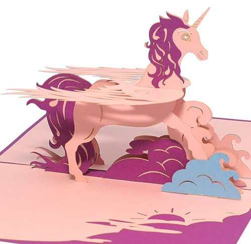 LINPOPUP® Pop-Up Karte Einhorn, Mädchen Geburtstag, Geburtstagskarte, Happy Birthday - Gutscheinkarte, Geschenk für Mädchen, Einschulung, Kindergeburtstag, Unicorn, Einhorn, N281