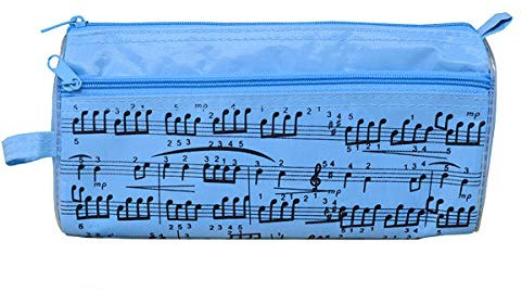 Federmäppchen mit Musiknoten, Stifteetui, wasserdichtes Oxford-Gewebe, tragbar, mit kostenlosem Crystal-Capacitive-Kugelschreiber blau