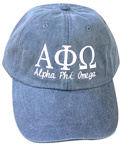 Mega_Greek Damen Baseballkappe Alpha Phi Omega Script - Grau - Einheitsgröße
