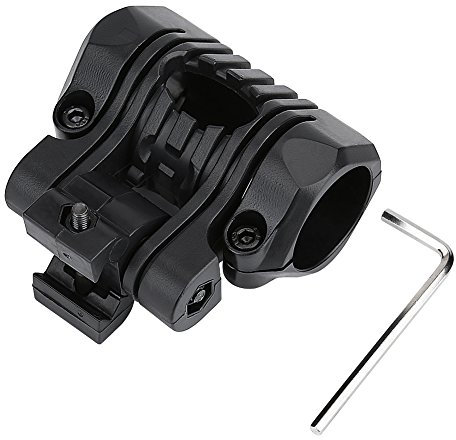 Flashlight Holster, Quick Release Flashlight Holder Plastic Clamp Clip Accessory for Fast Helmet (Black)