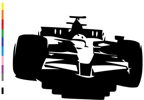 generisch Adesivo per auto da corsa, adesivo da parete, formula 1, silhouette (266) (rosso lucido, 25 x 16 cm)
