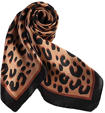 ANDANTINO Damen Medium (4 Schals, Brauner Gepardenaufdruck