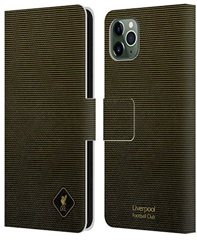 Head Case Designs Officially Licensed Liverpool Football Club Black & Gold Crest & Liverbird 2 Leather Wallet Case Compatible With Apple iPhone 11 Pro Max