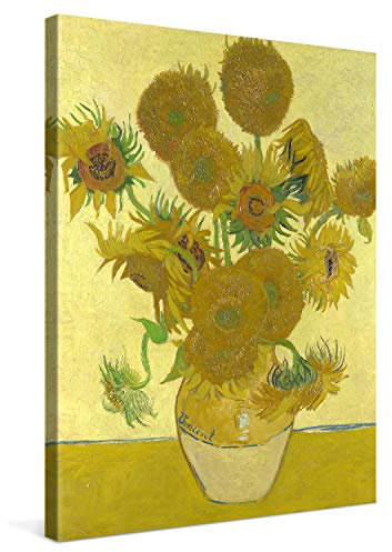 PICANOVA – Vincent Van Gogh Vase with Fifteen Sunflowers 75x100 cm – Bild auf Leinwand – Leinwandbild – Premium Leinwanddruck – Kunstdruck Auf 2cm Holz-Keilrahmen Für Schlaf- Und Wohnzimmer