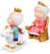 VALICLUD 2st Valentinstag Kuchen Ornamente Großmutter Großvater Jubiläum Tortenaufsatzfiguren Paar Figur Hochzeits-cartoon-kuchen-topper Hochzeitstag Opa Bräutigam Gedenken Marionette Harz