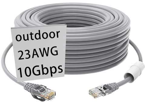 GWFIBER cat 6 ethernet Cable 100 ft Heavy Duty Internet Cable (30 Meter) CAT5e/CAT6 poe Cable cat6 UV Waterproof Direct Burial & Indoor Outdoor LAN Cable 100ft Network Cable 1 PCS（2&4PCS Available