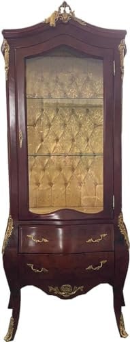 Casa Padrino Barock Vitrine Braun/Messing - Vitrinenschrank - Wohnzimmerschrank - Glasvitrine - Antik Stil Möbel