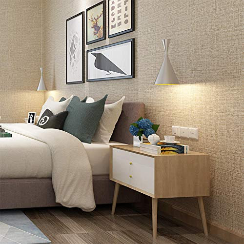 Chbrket Selbstklebende Möbelfolie Klebefolie Für Möbel Arbeitsplatte Couchtisch Bad Pvc Hellbraunes Leinen 60X400CM