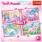 Trefl 4 in 1 Puzzle - Einhörner