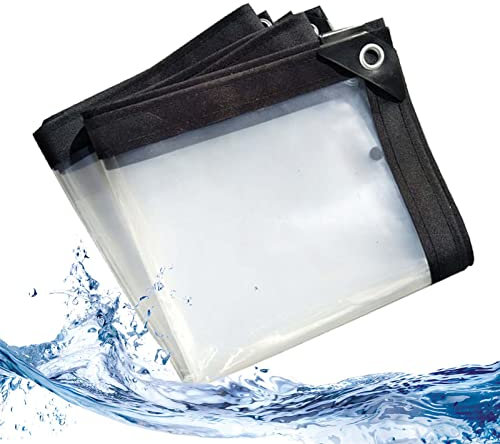 RGRE Transparent Bâche 3x4m, Bâche Impermeable pour Jardins, Serre, Plantes, Bâche De Protection Imperméable Transparente, Pliable D’extérieur Étanche Bâche