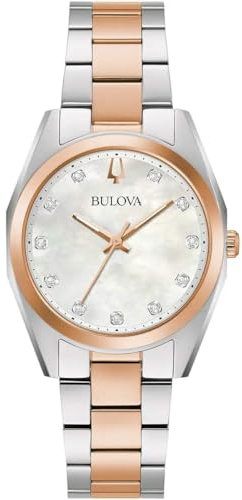 Bulova Damen Analog Automatik Uhr mit Edelstahl Armband 98P207