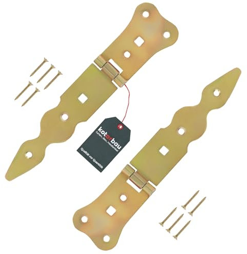 KOTARBAU® Lot de 2 charnières de porte 150 mm - Charnière de porte - Suspension croisée - Charnière de porte - Doré galvanisé inoxydable - Robuste