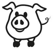 Stemplino® Midistempel - Motiv: Siggi Schwein - 18mm Durchmesser - Holzstempel Kinder Stempel Bullet Journal Stempel mit Schwein Motiv Schwein Stempel