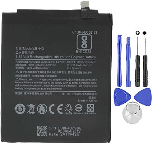 Batería de repuesto BN43 4100 mAh compatible con Xiaomi Note 4X Mi Redmi, nueva con kit de herramientas