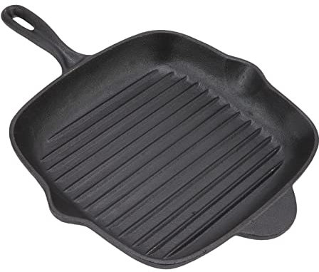 Fdit Padella Antiaderente in Ghisa, Padella Quadrata per Bistecca a Doppia Uscita Padella Quadrata Grande per Ristorante Antipanico da Campeggio Domestico(#2)