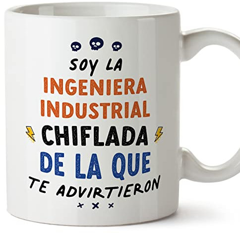 MUGFFINS Tazas para INGENIERA INDUSTRIAL mujer - En Español - Todos te advirtieron - 11 oz / 330 ml - Regalo original y divertido