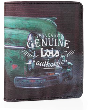 Lois - Cartera Juvenil Negro De Lona Resistente para Chico Deporte Casual con Bolsillo Monedero Cremallera Ideal para Adolescente Y Jovenes