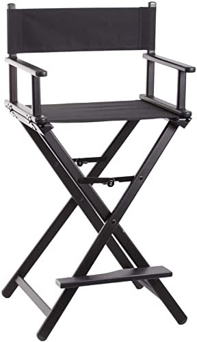 MIYUEWU Professioneller Make-up-Artist-Stuhl, Faltbarer Aluminium-Make-up-Regie-Stuhl-Camping-Stuhl-Angelstuhl-Leicht zu tragen und zu Reisen,Schwarz