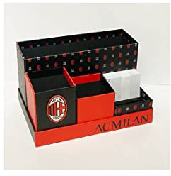 SEVEN SPA PORTAPENNE portaccessori da scrivania AC MILAN desktop organizer 27x18x16 prodotto UFFICIALE