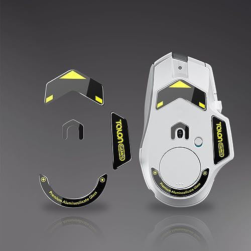 TALONGAMES Curved Edges Ultra Strong Glass Mouse Skates Feet Replacement Compatible With Logicool G502 X Wired / G502 X Wireless, Super Smooth Glide Fast and Durable Sole (Black)