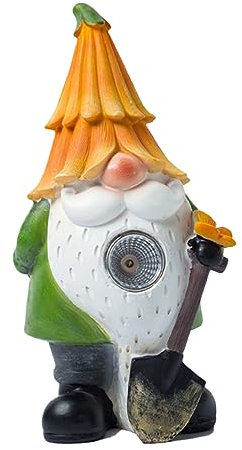 Happyyami Außen-Solarleuchten Lampara Solar para Außen-Solarlampe Zwerg-Außenstatue Beleuchtete Zwerge Außenzwerg Willkommensstatue Harz-Zwergschmuck Zwerg-Figur Desktop