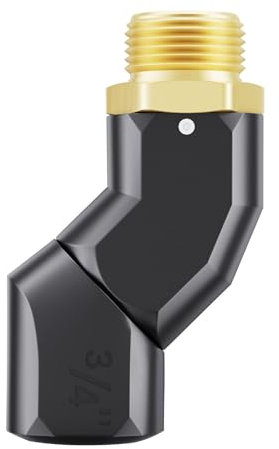 MENAITEK Kraftstoffschlauchdüse drehbar, 1,9 cm (3/4 Zoll) Dual-NPT-Gewinde, Kraftstoff-Transfer-Schwenker, Multi-Flugzeug, 360 Grad drehbarer Kraftstofftank, Kraftstoffschlauchanschluss für