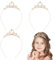 3 Stück Madchen Strass Krone, Prinzessin Tiara Krone Damen, Herzform Mädchen Kristall Tiara Strass Hochzeit Krone Braut Stirnband für Geburtstag, Hochzeit, Festzug, Party(Gold)