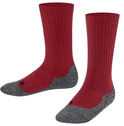 FALKE Unisex Kinder Socken Active Warm K So Wolle Funktionsmaterial dick atmungsaktiv einfarbig 1 Paar, Rot Lipstick 8000, 39-42