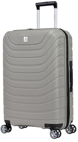 Probeetle by Eminent Koffer Voyager XXI Erweiterbar 68cm 70/77L Hartschalenkoffer M Extra Stark Polypropylen 4 Doppelrollen Grau