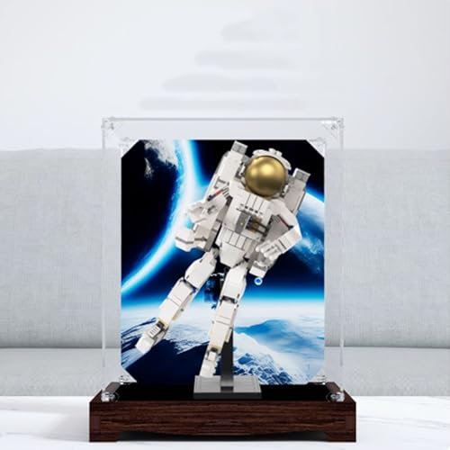 Transparent Acrylic Display Case,for Lego 31152 Space Astronauts Model ，Clear Box,Storage Box,Display Box,Compatible with 31152 Model. (Display Box only ) (Black Walnut)