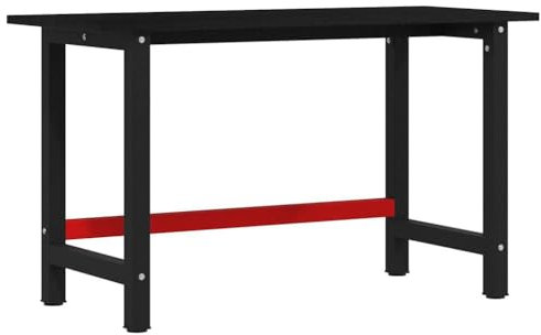 vidaXL Banco Lavoro Marrone Scuro 140x60x81,5 cm Legno Massello Rovere, tavolo da lavoro, postazione da lavoro, banco da lavoro in metallo