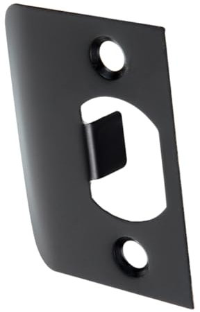 NULYLU Door Lock Guide Hole Filler Metal Repair Kit Door Strike Plate Deadbolt Cover Plate Door Kick Plate Front Door Reinforcement Strike Plates for Exterior Doors Black Stainless Steel