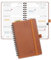 POPRUN Taschenkalender 2025 2026 Klein (Aug.2025-Dez.2026) Ringbuch mit Softcover, ca. A6 (16 x 10,5 cm), terminplaner 2025 2026 Klein 1 Woche 2 Seite mit Plastiklineal - Braun