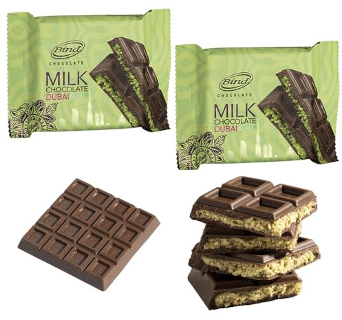 2x Bind Dubai Style Schokolade je 60g Tafel - Pistazie Kadayif - intensiv, reich an Pistazien mit knackigem Engelshaar- Pistachio Chocolate - ArBo Living Quality