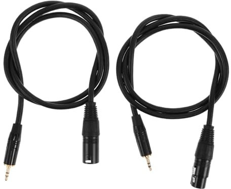 TOYANDONA 2pcs Trs to Xlr Microphone Extension Cable Right Angle for Audio Equipment for Studio Recording