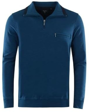 hajo Herren Sweatshirt Pullover Troyer 20023/7 Stay Fresh-Premiumqualität mit Elasthan Regular Fit (DE/NL/SE/PL, Alphanumerisch, XL, Regular, Regular, Petrol)