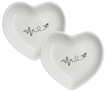 La Porcellana Bianca Set 2 piattini cuore in porcellana Gli Onesti 7,5 cm