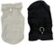 undepullover für Kleine Hunde, 2er-Pack Winter Hundemantel aus Fleece mit D-Ringen, Leicht und Warm, Chihuahua Kleidung in Schwarz und Grau S (Breite 34 cm, Rückenlänge 26 cm)
